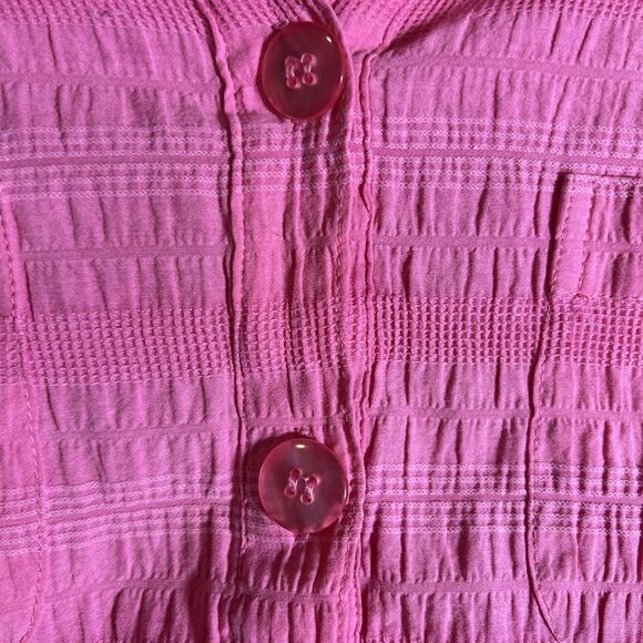 Rebecca Malone Womens Textured 3/4 Sleeve VNeck Button Up Top Size L - Picture 4 of 8